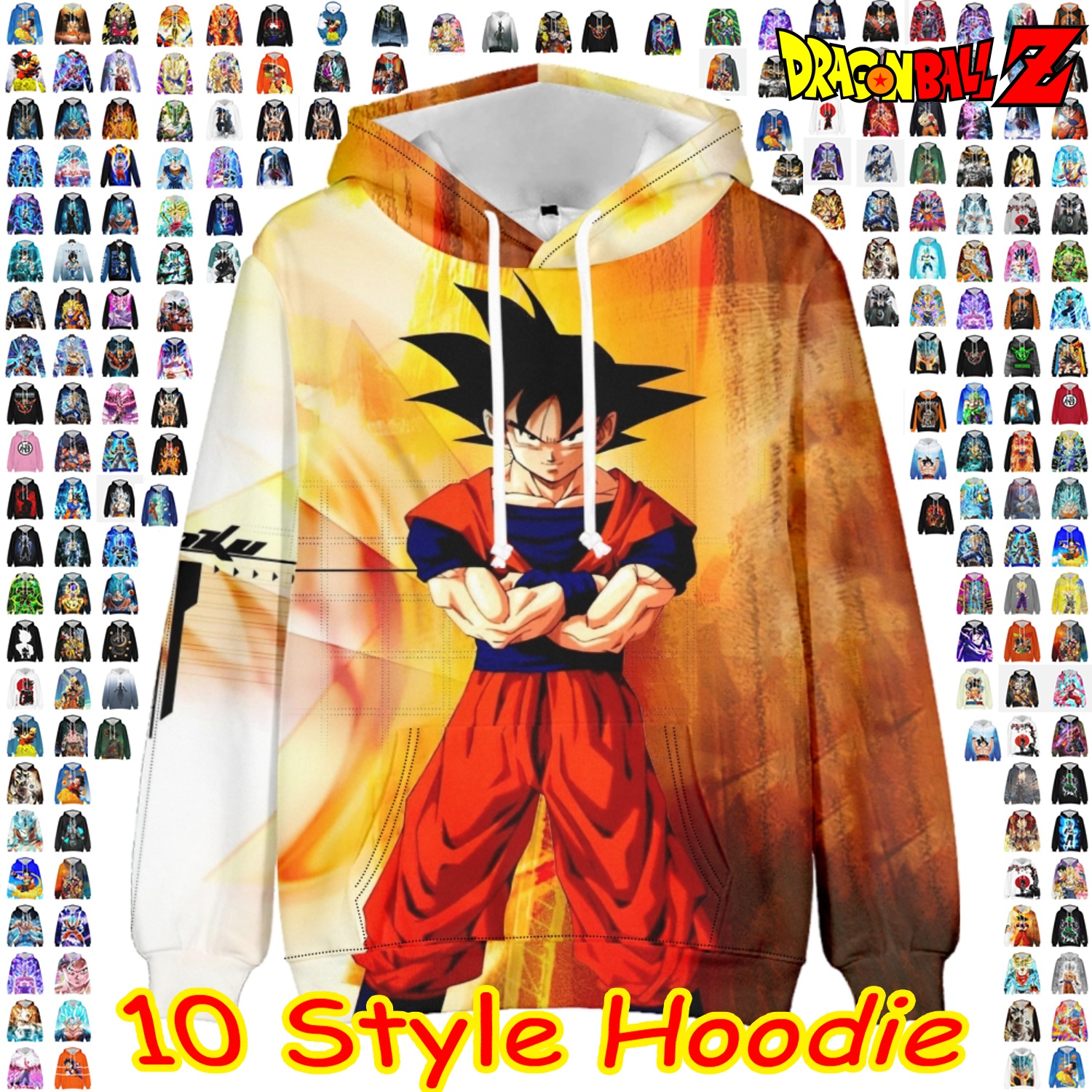 Dragon Ball Son Goku Casual Printed Hoodie Sweaters Unisex Coat,Size XS -  Walmart.com