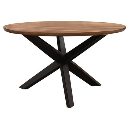 Lexicon Nelina Modern Wood Dining Room Round Table in Espresso and Black (TABLE TOP ONLY)