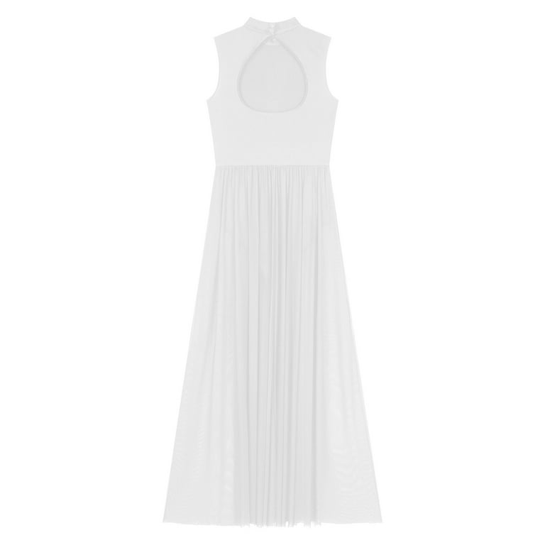 Miutii Lyrical Dance Dress For Women Mesh Tulle Flowy Maxi Long Dress  Overlay Dress Contemporary White XXL - Walmart.com