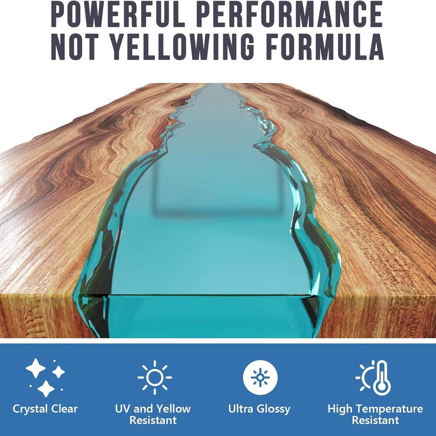 Epoxy Resin 156OZ With 4color powder, Newly Formulated Crystal Clear Epoxy Resin, Strong, Bubble-Free, Anti-Yellowing Art Resin That, Suitable for Casting, DIY, Molds, Jewelry, Easy to Mix 1:1 Ratio