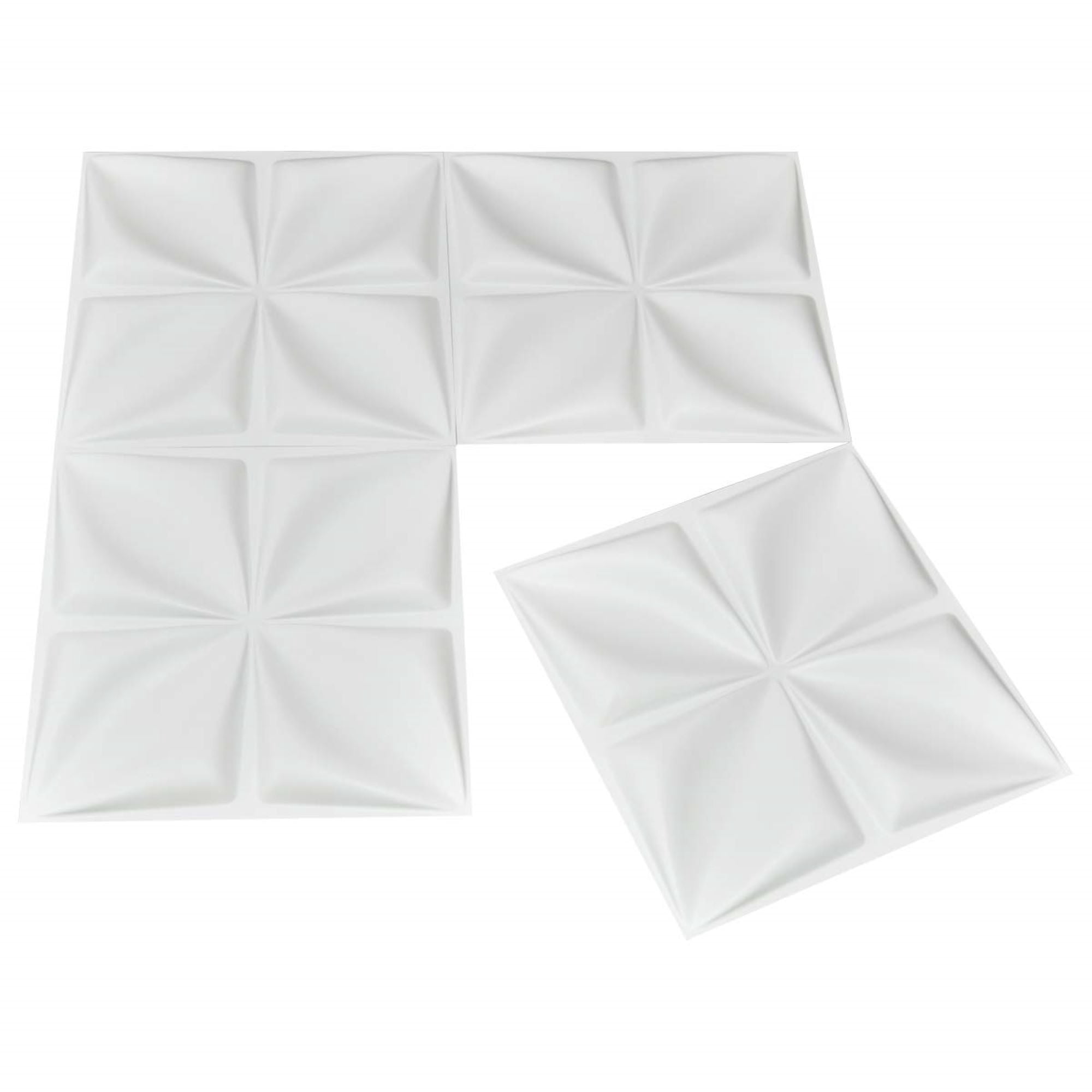 Art3d 19.7 x 19.7 inch PVC 3D Wall Panel in White 12-Piece Covring 32 Sq ft