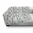 thumbnail image 3 of Leopard Soft Flannel Fleece Throw Blanket, Irregular Cat Drawings with Strokes and Spots Triangular Motifs and Paws Doodle, Cozy Plush for Indoor and Outdoor Use, 70" x 90", Multicolor, by Ambesonne, 3 of 6
