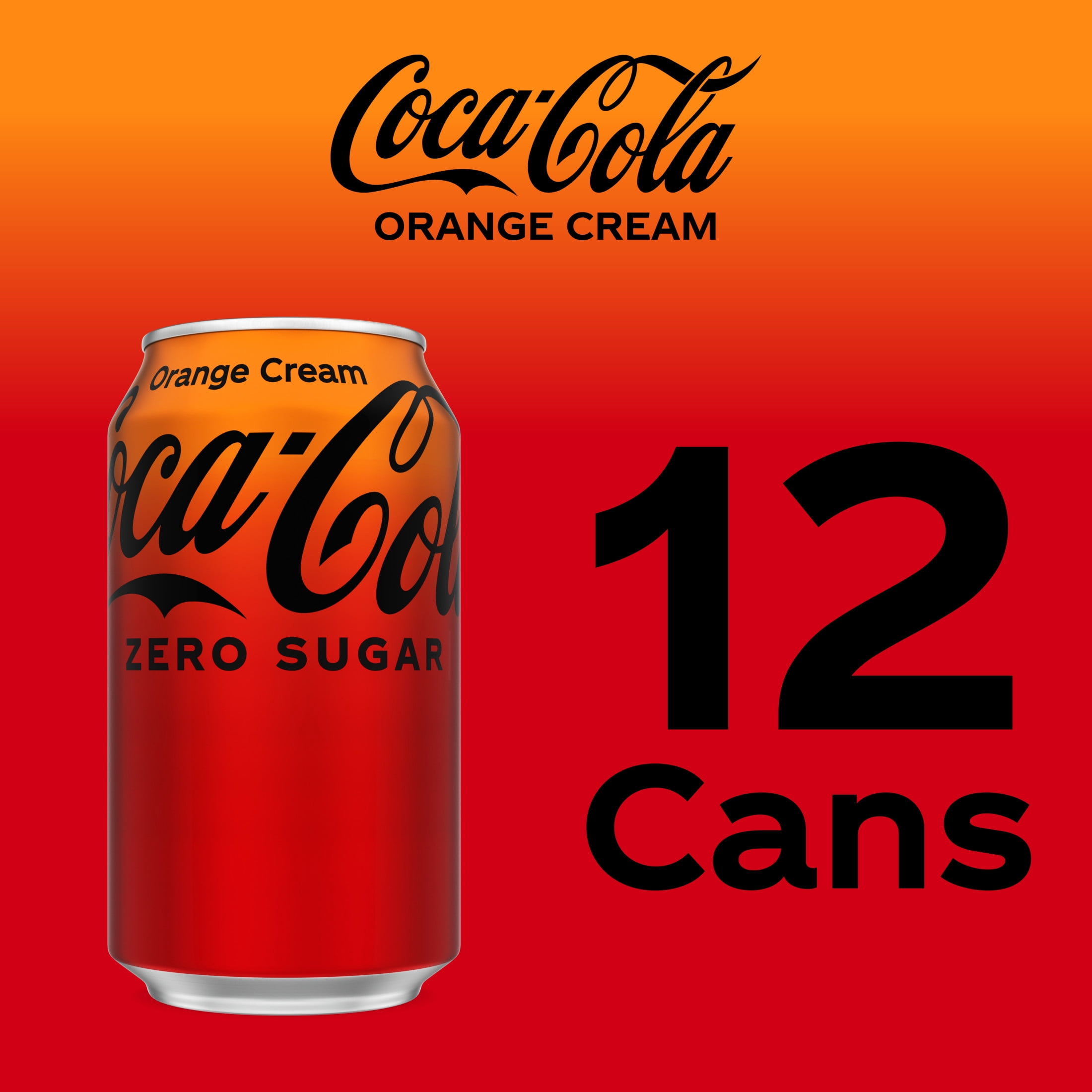 Coca-Cola Zero Sugar Orange Cream Soda Pop, 12 fl oz, 12 Pack Cans