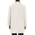 thumbnail image 3 of INSPIRE CHIC Men's Trench Coat Notched Lapel Mid-Length Casual Solid Overcoat S Beige, 3 of 6