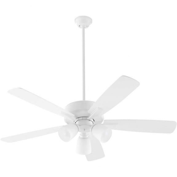 Milky Whey 5 Blade Ceiling Fan with Light Kit in Transitional Style-18.25 inches Tall and 52 inches Wide-Studio White Finish-Studio White Blade Color