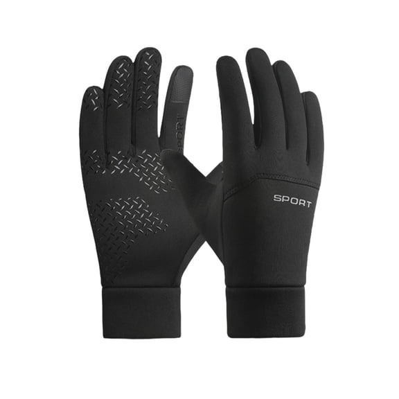 Winter Touch Screen Gloves for Men and Women, Waterproof and Windproof Thermal Mittens, Non-Slip Warm Gloves for Outdoor Sports ( Black/L )