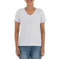 thumbnail image 6 of Time and Tru Women's Pima Cotton Blend V Neck Tee, 2-Pack, Sizes XS-XXXL, 6 of 6