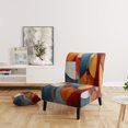 thumbnail image 2 of Designart « Geometric Forms in Cubism I » Chaise d'Appoint Rembourrée Turquoise Cubisme - Fauteuil Moderne pour Chambre, 2 of 7