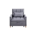 thumbnail image 5 of 31.3" Sleeper Chair Bed, Convertible Chair, 3 in 1 Multi-Function Folding Ottoman Sofa Bed, Pull Out Sleeper Chair Beds, Adjustable Chair with Pillow, Single Bed Chair for Small Space, Gray, 5 of 7