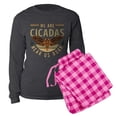 thumbnail image 5 of CafePress - Cicadas We Are Cicadas Hear Us Roar Flying Insects - Women's Long Sleeve Charcoal Gray Pajamas, 5 of 7