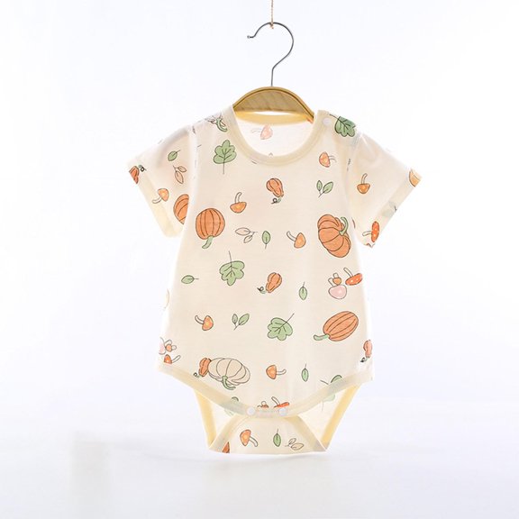 lulshou Breathable Baby Bodysuits Short Sleeve Cute Print Onesies Summer Lightweight Romper for Newborn Infant Unisex