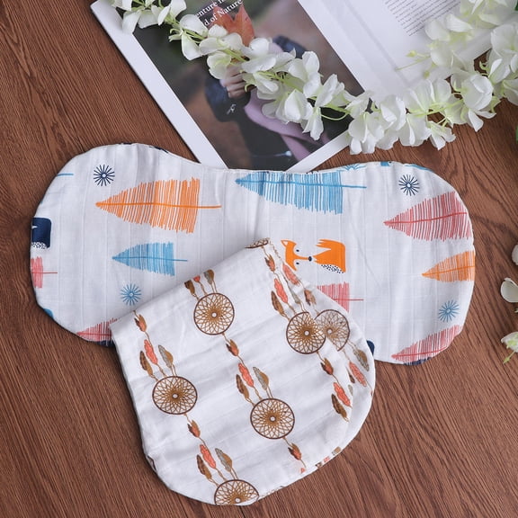 PENIKOKO 2-Pack Baby Boy Burp Cloths Cotton Soft Absorbent Bibs Assorted Colors for Everyday Use by Parents