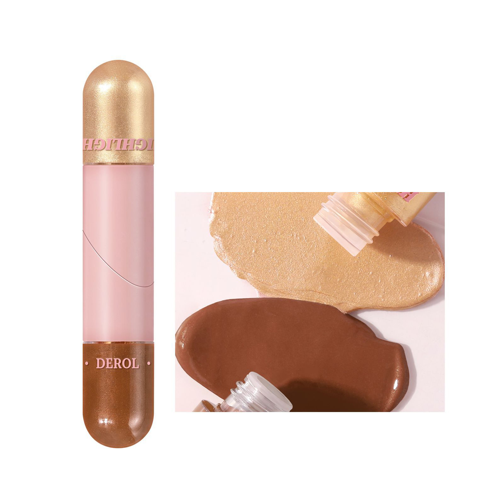 Dual Cream Contour Stick Highlight & Contour Bronzer Stick for Light