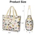 thumbnail image 3 of Tote Bag for Women - Rover Cream Dogs Bone Shoulder Bag - Large Utility Work Duffle Bag with Zipper Handbag for Travel, Work, Sprots, 3 of 5