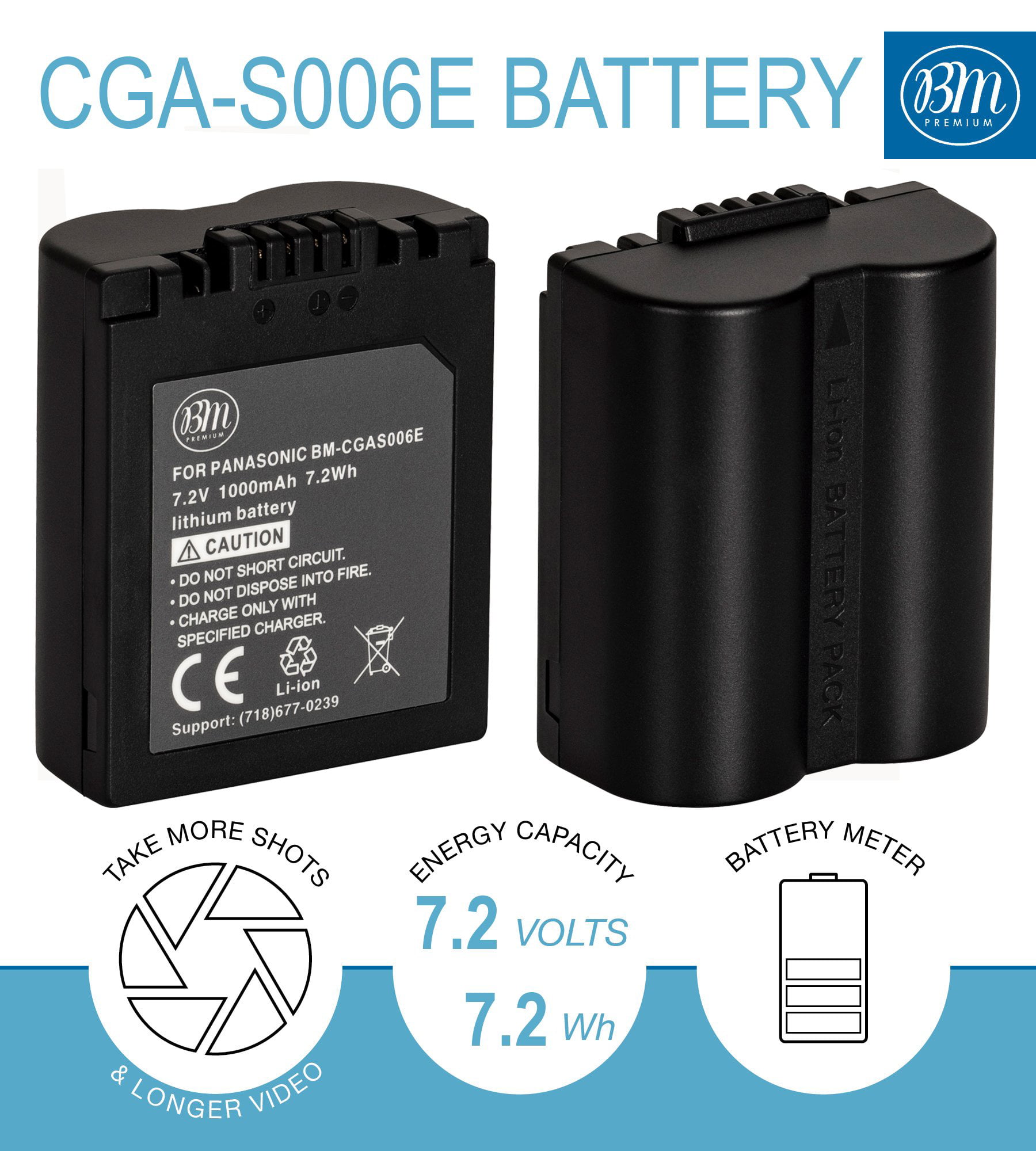 CGR-S006A Battery for Panasonic Lumix DMC-FZ18 FZ28 FZ8 