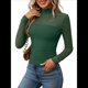 thumbnail image 2 of Blusa Sexy de Larga con Cuello Alto para Mujer, de Transparente y Fruncida, Ideal para Salir. Verde L, 2 of 9