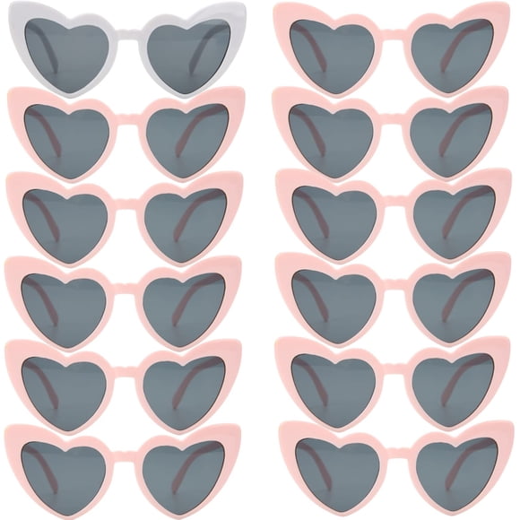 12 Pares de Gafas de Sol en Forma de Corazón para Despedida de Soltera Loanzeg