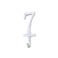 thumbnail image 2 of Whitewashed Cast Iron Number 7 Wall Hook 6", 2 of 2