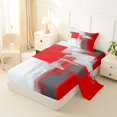 thumbnail image 2 of Homewish Red Abstract Ombre Twin Sheets,Grunge Aesthetic Bedding,3-Piece,1 Fitted Sheet and 1 Pillowcase, 2 of 6