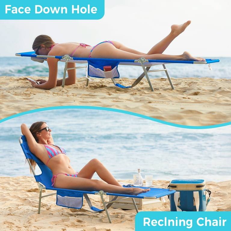 Tanning Chair Lay On Stomach Beach Chair Wejoy Adjustable Folding