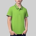 thumbnail image 5 of KAUOD Boys School 𝗨niform Polo Shirts Short Sleeve Striped Lapel Collar Tops Summer Preppy Trendy Casual Pullover Shirt, 5 of 9