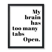 Poster Master Typography Poster - Retro Funny Print - My Brain Has Too Many Tabs Open, Joke, Minimalist, Unique - 8x10 UNFRAMED Wall Art - Gift for Artist, Colleague - Wall Decor for Home