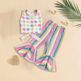 thumbnail image 2 of mgoYE Baby Girl Clothes 12-18 Months Toddler Baby Girl Outfits Floral Sleeveless Tank Top Cross Back Bell Bottom Pants Summer Clothes Set(White,18-24 Months), 2 of 6
