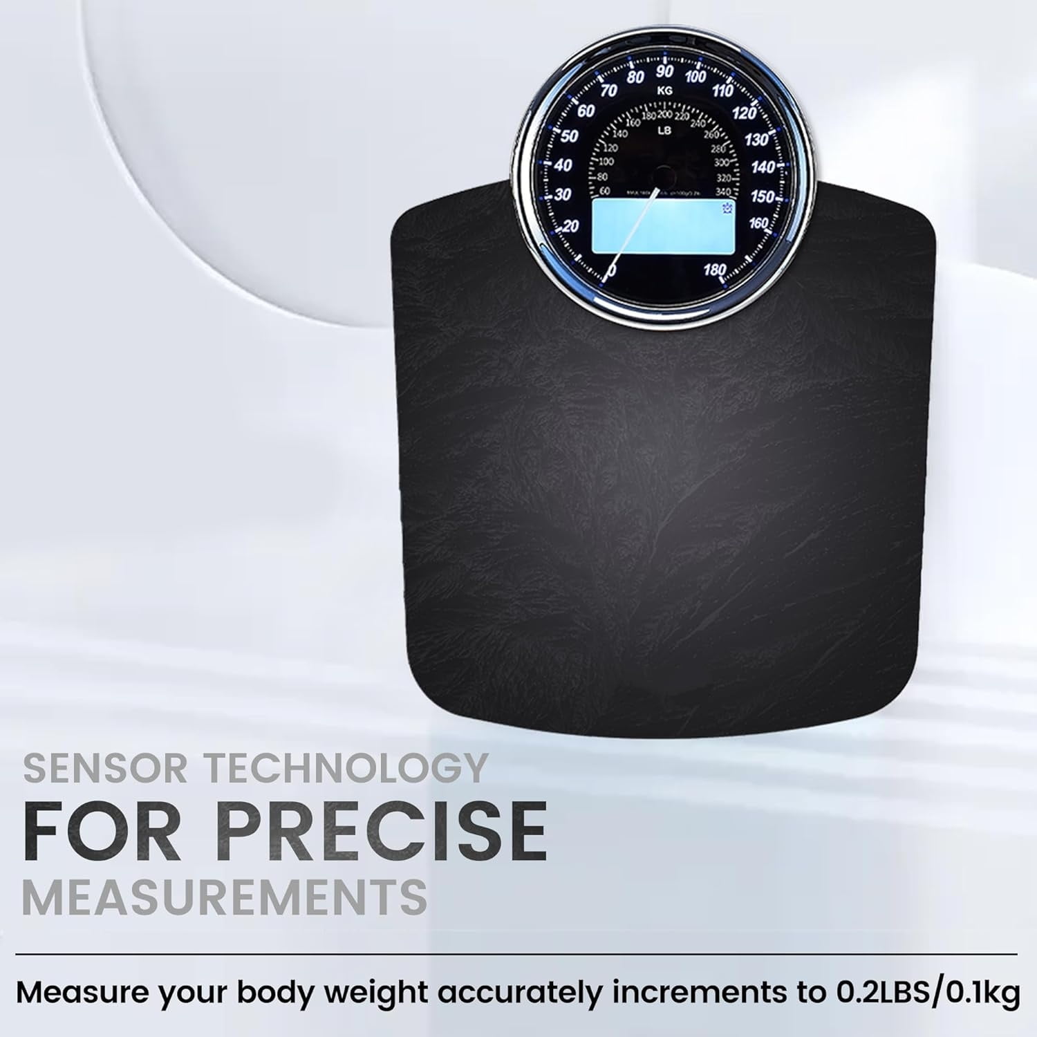 Highly Advance 2-in-1 Digital & Analog Weighing Scale for Body Weight-400lbs, 4 High Precison GX Sensor Accurate, Thick Tempered Glass, Extra Large Display (red) (New Black)