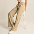 thumbnail image 2 of Eashery Capri Pants for Women Dressy Lounge Pants Cotton Linen Loose Fit Casual Pants Cotton Yoga Pants for Women (Solid Color,Khaki,M), 2 of 5