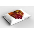 thumbnail image 2 of Ambesonne Fall Leaves Pillow Sham 2 Pack, Mix Leaves Heart Shaped, 36"x20", White and Multicolor, 2 of 3
