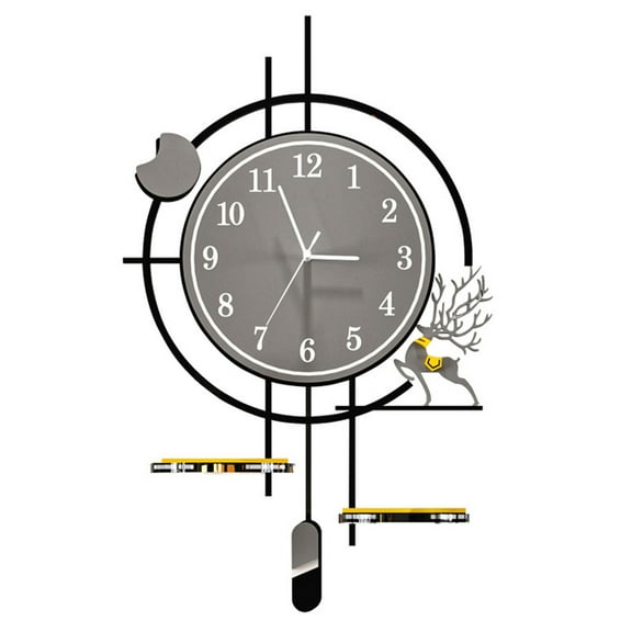 35cm*58cmLarge Wall Clock Modern Metal Minimalist Silent Clocks Creative Decorative Wall Clocks for Living Room,Office,Dining Room Decorations