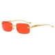 thumbnail image 1 of Gafas de sol cuadradas sin marco con decoración, gafas de sol de metal con cabeza retro para hombres y mujeres, 1 of 1