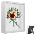 thumbnail image 1 of YOPTOP 8x10 inch Shadow Box Frame with Linen Back - Sturdy Rustic Memory Display Case of Flower Pictures Medals and More Tempered Glass,white,8" x 10", 1 of 8