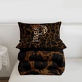 thumbnail image 5 of Erosebridal Women Cheetah Printed Full Size Comforter Sets,Watercolor Aesthetic Letter P Initial Print Bedding Sets For Adults,Black Reversible,3 Pieces, 5 of 7