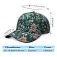 thumbnail image 4 of Botanical Baseball Cap, Comfortable Fit Washed Dad Hat with Tropical Floral and Exotic Print, Lightweight Performance Hat for Summer Running and Daily Use, 4 of 6