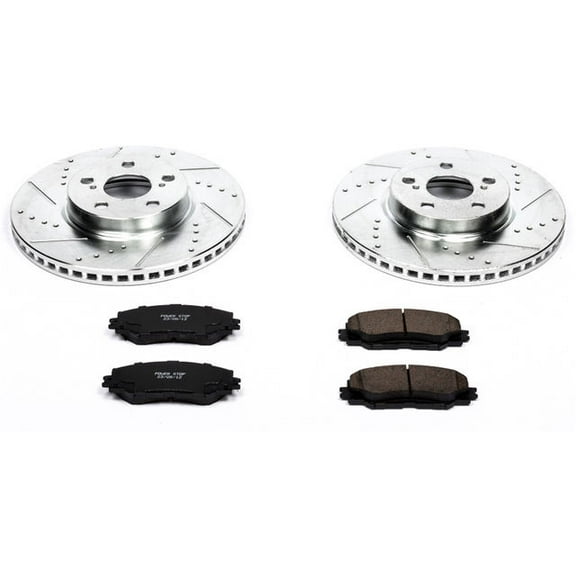 Front Brake Pad and Rotor Kit - Compatible with 2009 - 2019 Toyota Corolla 1.8L 4-Cylinder 2010 2011 2012 2013 2014 2015 2016 2017 2018