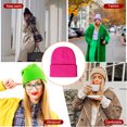 thumbnail image 3 of Minnieouse Gorros Beanie Gorros de punto Unisex Skullcap manga hilo multifuncional a prueba de viento accesorios para el cabello para deportes al aire libre Sombreros rosa fluorescente roja Minnieouse AP010147-25, 3 of 5