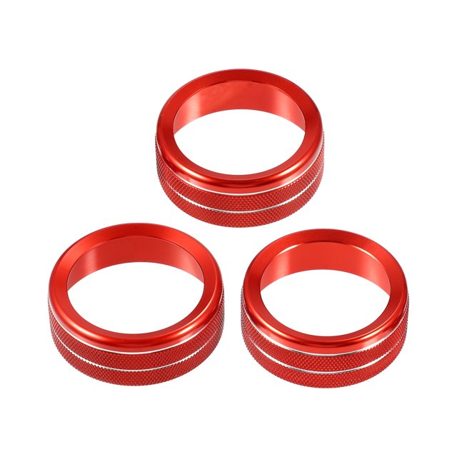 Unique Bargains - Perillas para aire acondicionado de coche, cubierta para perilla de interruptor de radio CA para Jeep Wrangler JL JLU 18-22, color rojo (juego de 3)