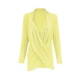 thumbnail image 2 of 2Luver, Women's, Long Sleeve Criss Cross Drape Front Top, Yellow, M, 2 of 3