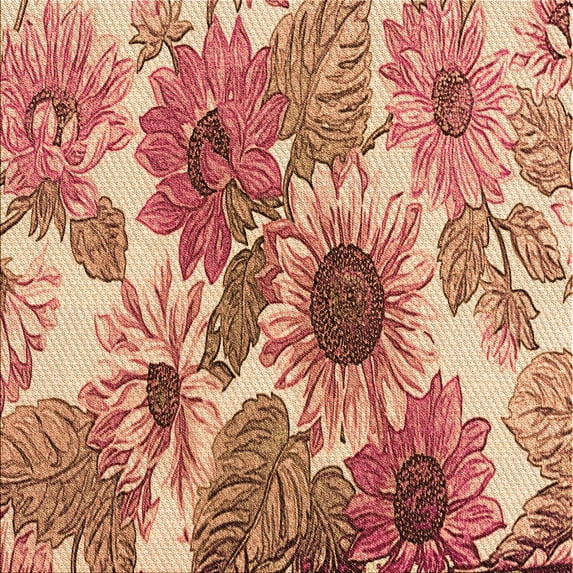 Ahgly Company Indoor Square Patterned Grapefruit Red Area Rugs, 7' Square
