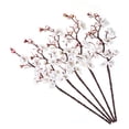 thumbnail image 5 of HINTRMENT Artificial Flower Branches Faux Plants Indoor 2Pcs Simulated Plum Blossom Red White Fabric Plastic 60cm, 5 of 8