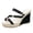 Black, variant on Rokment Womens Sparkling Rhinestones Wedge Heels Slides Sandals with Convertible Back Strap Stylish Simple Espadrilles Platform Chunky Heeled Slip on Dressy Slippers for Ladies Black Size 6