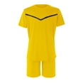 thumbnail image 3 of Rrunsv Mens Sweatsuit Men's 2 Piece Tracksuit Short Sleeve Shirt and Drawstring Waist Pants with Pockets Yellow,XXXL, 3 of 3