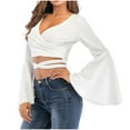 thumbnail image 1 of Birdeem Blouses et Chemises à Manches Longues Col en V Mode Décontractée Printemps Été pour Femmes, 1 of 9