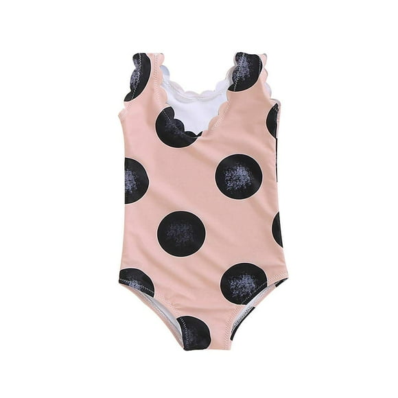 Traje de baño con volantes para niña pequeña de 18 a 24 meses, color rosa