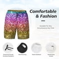 thumbnail image 5 of Fotbe Glitter Rainbow Men’s Swim Trunks Quick Dry Swim Shorts Board Shorts with Mesh Lining-3X-Large, 5 of 9