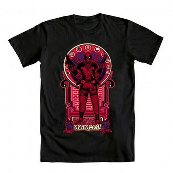 Marvel Deadpool Nouveau Deadpooley Adult Black T-Shirt