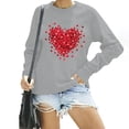 thumbnail image 2 of asdoklhq Womens Casual Love Heart Shirts Women's Fashion Long Sleeve Printed Sweatershirt Loosen Blouse Gray XL, 2 of 8