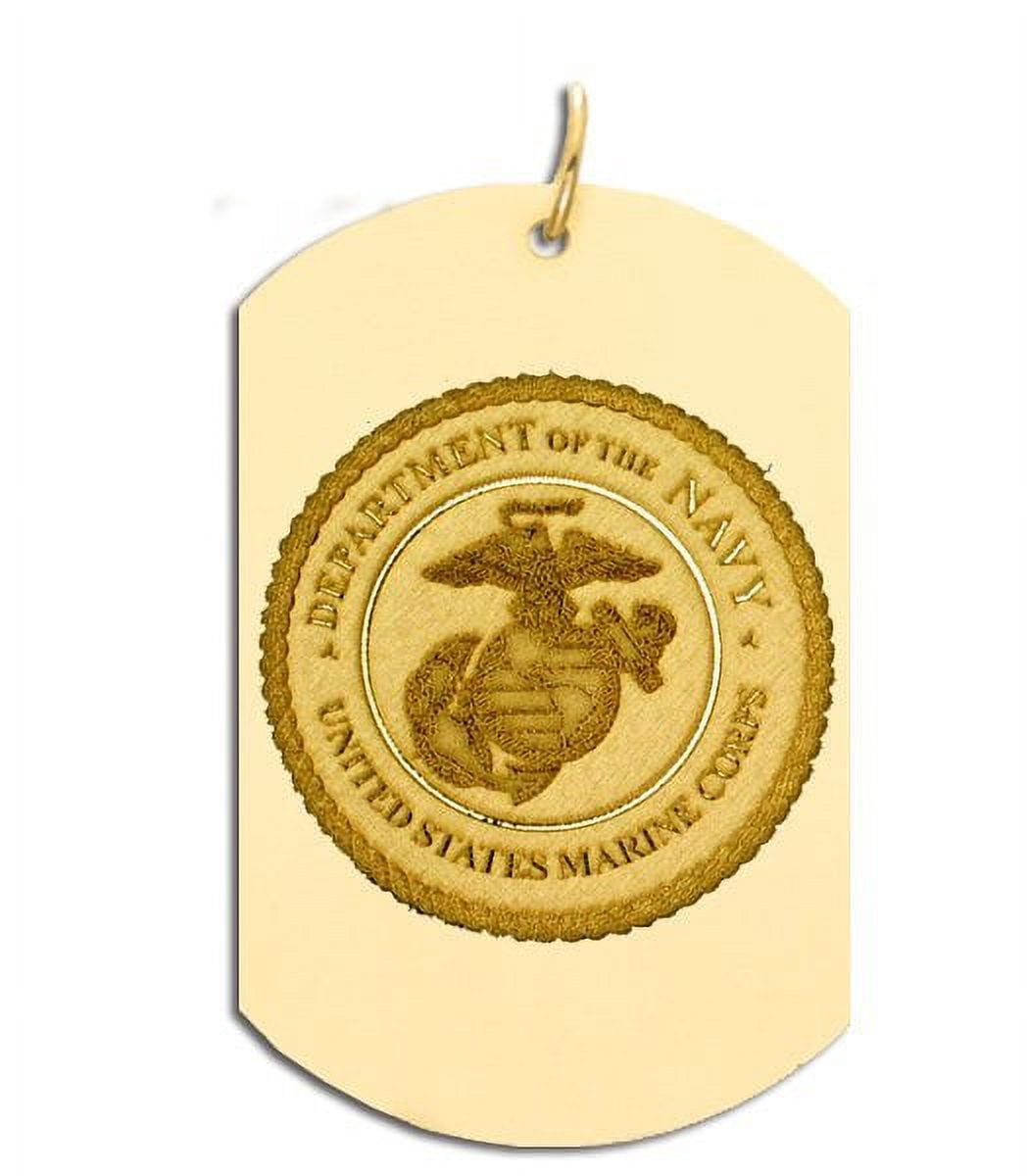 PicturesOnGold.com Saint Michael Doubledside Marines Dogtag Religious Medal Trophies & Awards - 2/3 inch x 1 inch - Unisex Sterling Silver