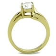 thumbnail image 3 of Two-Tone IP Gold (Ion Plating) Stainless Steel Ring with AAA Grade CZ in Clear for Women Clear Stone Color Style TK1702 Size 8, 3 of 4